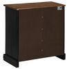 vidaXL Buffet HALDEN porte coulissante noir 80x40x80 cm bois massif