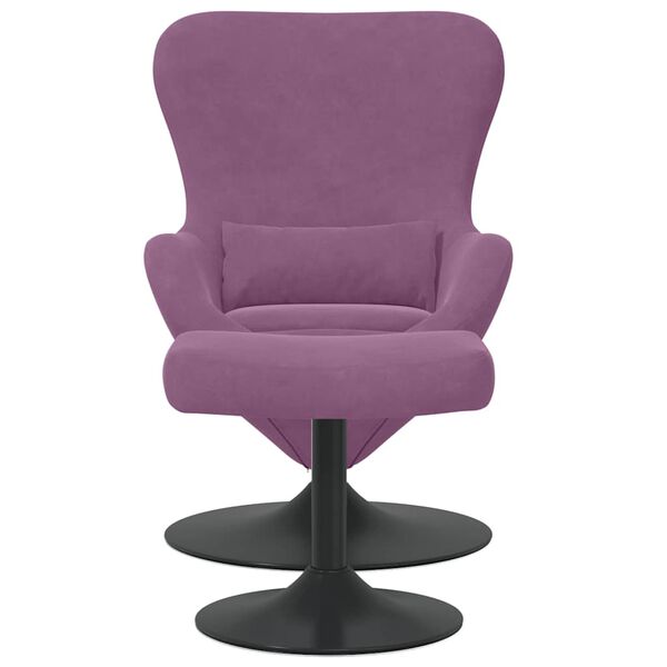 vidaXL Chaise &OElig;uf avec Pouf Violet 63 x 73 x 90 cm Velours
