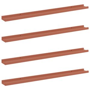 vidaXL &Eacute;tag&egrave;re Murale 4 pc Rouge 100 x 9 x 3 cm Bois d'ing&eacute;nierie