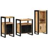 vidaXL Ensemble de mobilier de salle de bain 3 pcs Marron et Noir