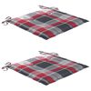 vidaXL Chaises de jardin lot de 2 avec coussins à carreaux rouges Teck