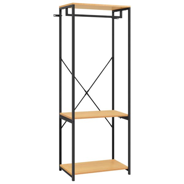 vidaXL Garde-robe Noir et ch&ecirc;ne 60x40x167cm M&eacute;tal et bois d'ing&eacute;nierie