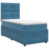 vidaXL Lit boxspring avec matelas Bleu 90 x 200 cm Velours