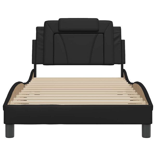 vidaXL Cadre de lit Viana sans matelas noir 100x203 cm similicuir