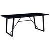vidaXL Table &agrave; manger Noir 180x90x75 cm Verre tremp&eacute;