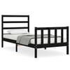 vidaXL Cadre de lit sans matelas noir bois de pin massif