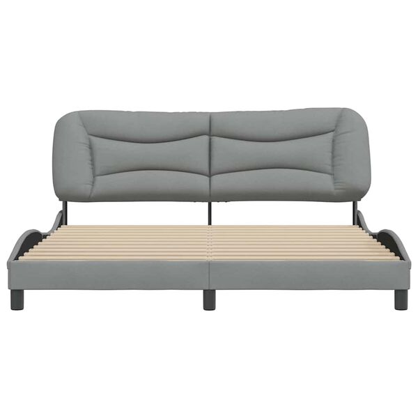 vidaXL Cadre de lit sans matelas Hvar gris clair 180x200 cm tissu