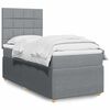 vidaXL Sommier &agrave; lattes de lit et matelas Gris clair 90x190 cm Tissu