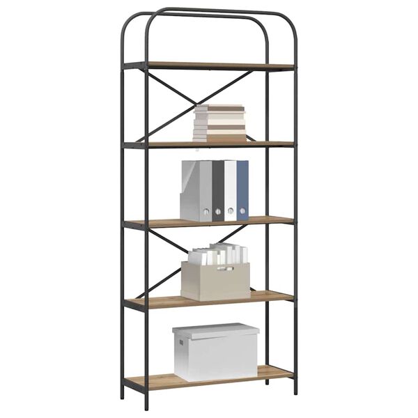 vidaXL &Eacute;tag&egrave;re Ch&ecirc;ne artisanal 80 x 30 x 183 cm Bois d'ing&eacute;nierie