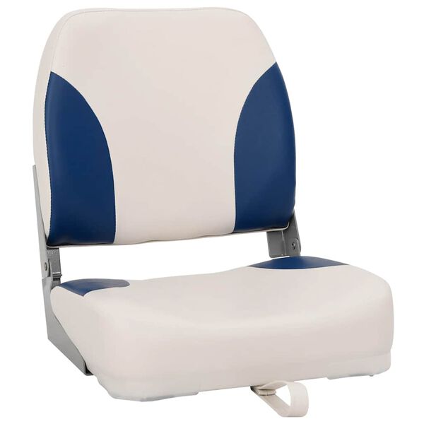 vidaXL Si&egrave;ge de bateau pliable 1 ensemble oreiller bleu blanc