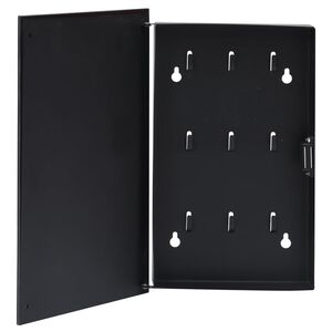 vidaXL Bo&icirc;te &agrave; cl&eacute;s avec panneau magn&eacute;tique Noir 30x20x4 cm