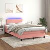 vidaXL Sommier &agrave; lattes de lit et matelas LED rose 120x190 cm velours