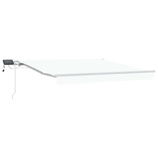vidaXL Auvent R&eacute;tractable Blanc 350 x 250 cm Tissu et acier