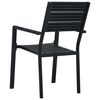 vidaXL Chaises de jardin lot de 2 Noir PEHD Aspect de bois