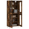 vidaXL Buffet haut Ch&ecirc;ne fum&eacute; 69,5x34x180 cm Bois d'ing&eacute;nierie