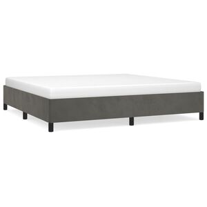vidaXL Cadre de lit sans matelas gris fonc&eacute; 200x200 cm velours