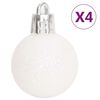 vidaXL Ensemble de boules de No&euml;l 70 pcs Argent&eacute; et blanc
