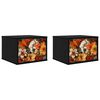 vidaXL Cabinet de chevet mural GENNEP 2 pc Ch&ecirc;ne noir 36 x 33 x 25 cm