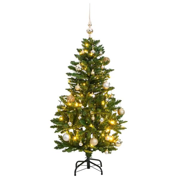 vidaXL Sapin de Noël artificiel articulé 150 LED et boules 120 cm
