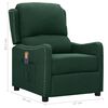 vidaXL Fauteuil de massage Vert fonc&eacute; Tissu