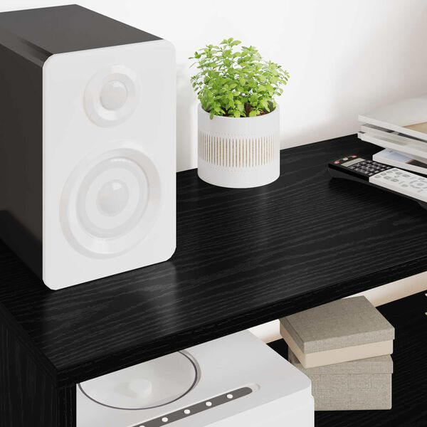 vidaXL Meuble TV Ch&ecirc;ne noir 100 x 30 x 40 cm Bois d'ing&eacute;nierie