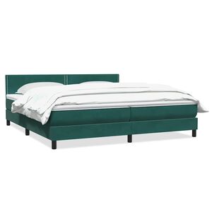 vidaXL Sommier &agrave; lattes de lit et matelas vert fonc&eacute; 180x220cm velours