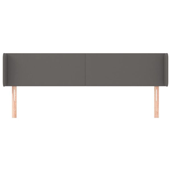 vidaXL T&ecirc;te de lit avec oreilles Gris 203x16x78/88 cm Similicuir