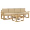 vidaXL Ensemble de canap&eacute;s d'ext&eacute;rieur 5 pc Blanc et Beige
