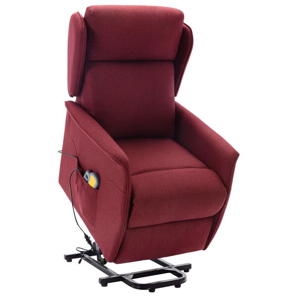 vidaXL Fauteuil de massage Rouge bordeaux Tissu