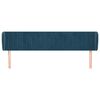 vidaXL T&ecirc;te de lit avec oreilles Bleu fonc&eacute; 183x23x78/88 cm Velours