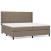 vidaXL Sommier &agrave; lattes de lit avec matelas Taupe 200x200 cm Tissu