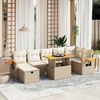 vidaXL Salon de jardin avec coussins 8 pcs beige résine tressée