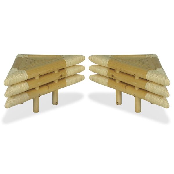 vidaXL Table de chevet 2 pcs 60 x 60 x 40 cm Bambou naturel