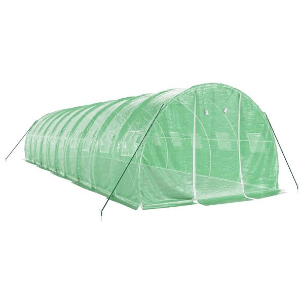 vidaXL Serre avec cadre en acier vert 30 m² 10x3x2 m