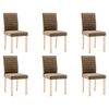 vidaXL Chaises &agrave; manger lot de 6 marron tissu