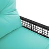 vidaXL Banc ext&eacute;rieur avec coussin Noir et turquoise 118 x 55 x 82 cm