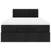 vidaXL Lit ottoman avec matelas noir 120x190 cm tissu