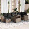 vidaXL Salon de jardin 5 pcs avec coussins gris r&eacute;sine tress&eacute;e