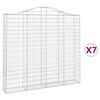 vidaXL Paniers &agrave; gabions arqu&eacute;s 7 pcs 200x30x180/200 cm Fer galvanis&eacute;