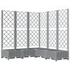 vidaXL Jardini&egrave;re avec treillis Gris clair 120x120x121,5 cm PP