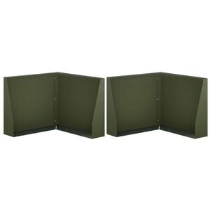 vidaXL Mur de sout&egrave;nement 2 pc 50 x 50 x 40 cm Acier Vert olive