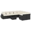 vidaXL Salon de jardin 10 pcs avec coussins noir r&eacute;sine tress&eacute;e