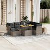 vidaXL Salon de jardin 8 pcs avec coussins gris r&eacute;sine tress&eacute;e