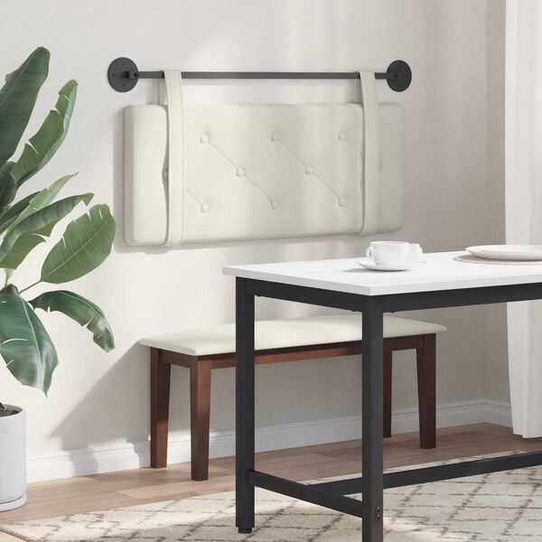 vidaXL T&ecirc;te de lit suspendue Cr&egrave;me 110 x 55 x 5 cm Velours