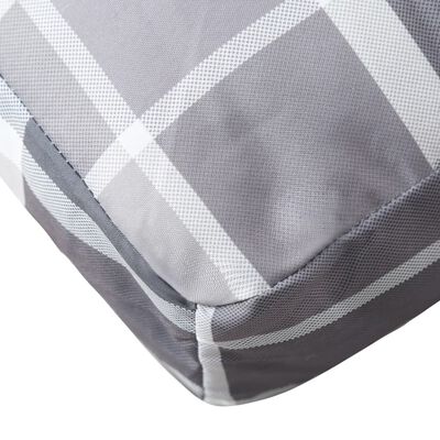 vidaXL Coussins de palette 3 pcs motif à carreaux gris tissu