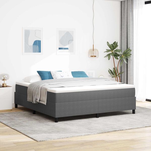 vidaXL Cadre de lit plateforme Gris clair 180 x 200 cm tissu