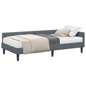 vidaXL Cadre de lit d'angle avec matelas 2 pc Gris fonc&eacute; 80 x 200 cm