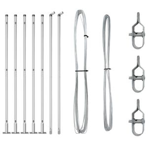 vidaXL Poteaux de clôture 7 pcs Argent Ø32mm 170 cm Acier galvanisé