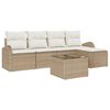 vidaXL Ensemble de canap&eacute; de jardin 6 pcs Beige Poly rotin