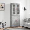 vidaXL Buffet haut Gris b&eacute;ton 69,5x34x180 cm Bois d'ing&eacute;nierie
